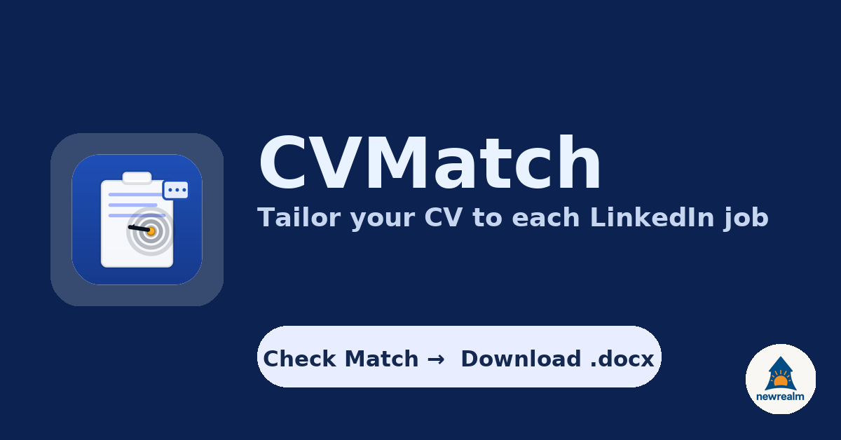 CVMatch interface showing CV-to-role matching workflow
